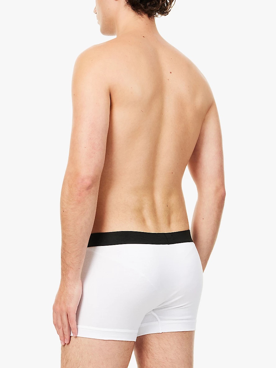 Branded-waistband pack of two stretch-cotton trunks - 3
