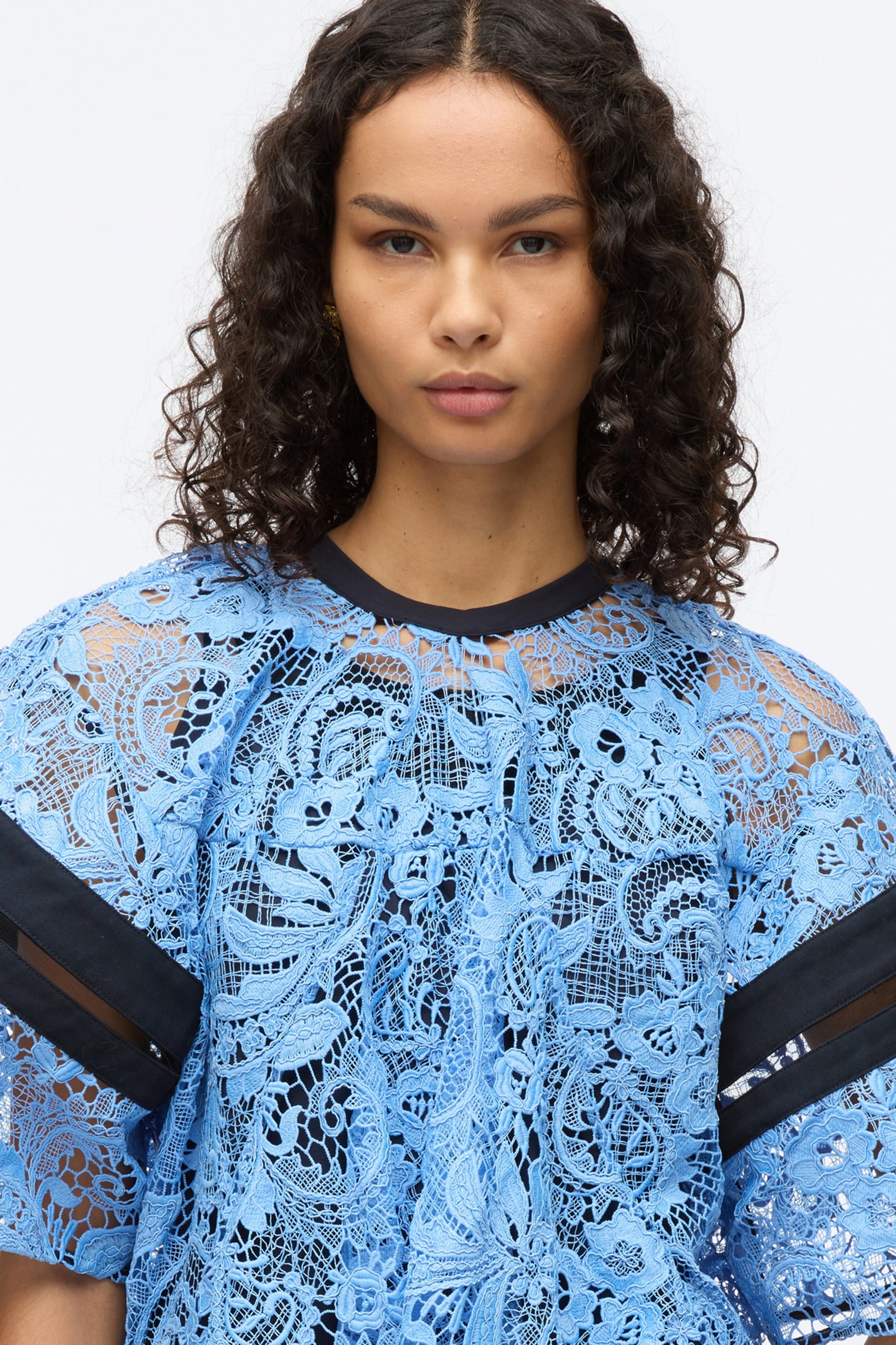 Embroidered Lace Hankerchief Top - 6