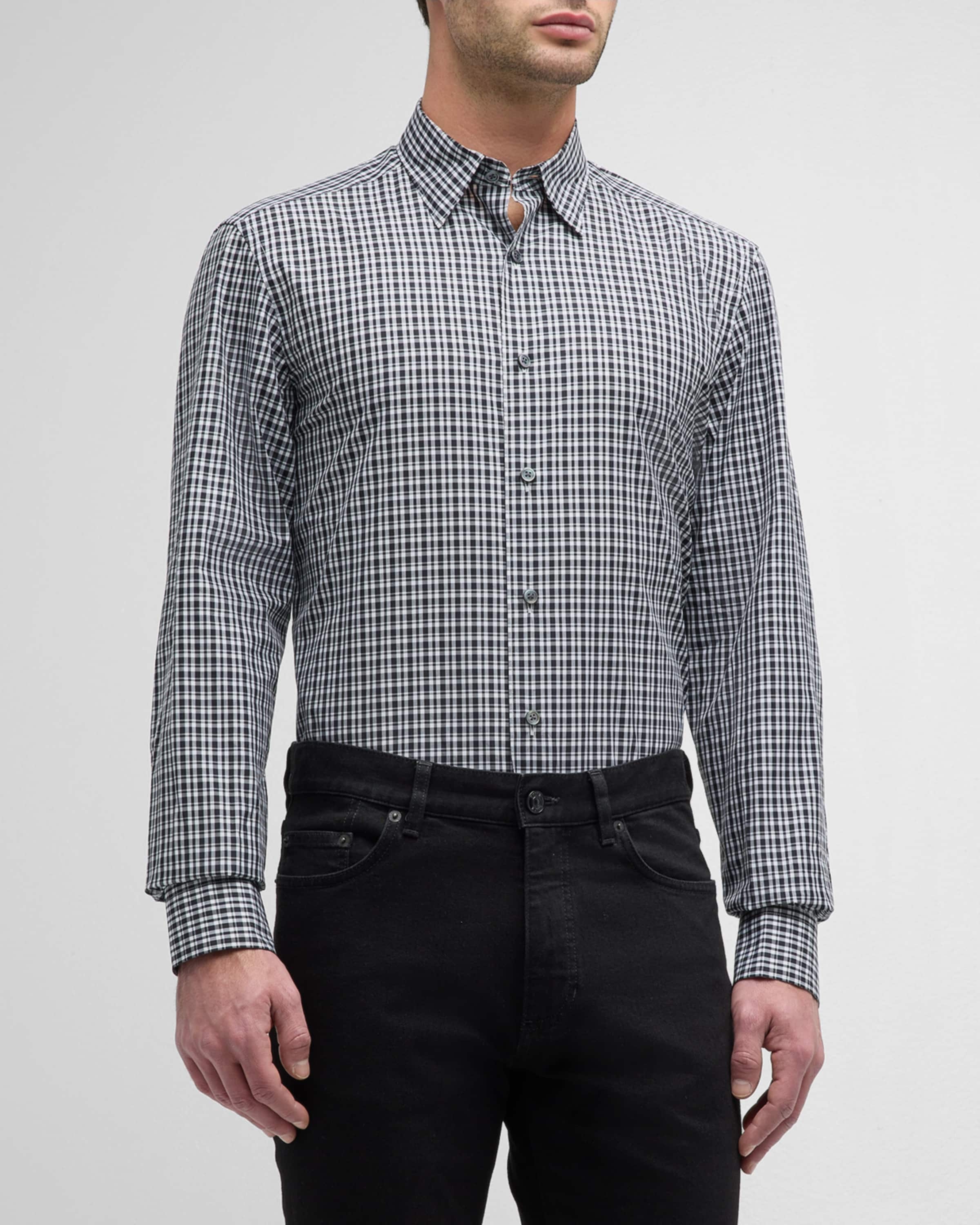 Men's Cotton Check-Print Sport Shirt - 2