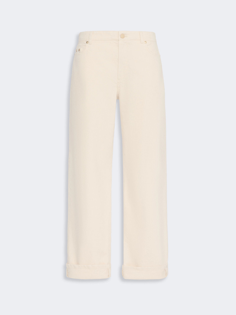VIRNA Cotton bull denim trousers - NATURAL 1