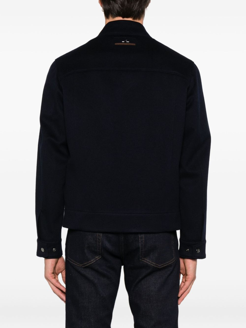 zip-fastening wool jacket - 4