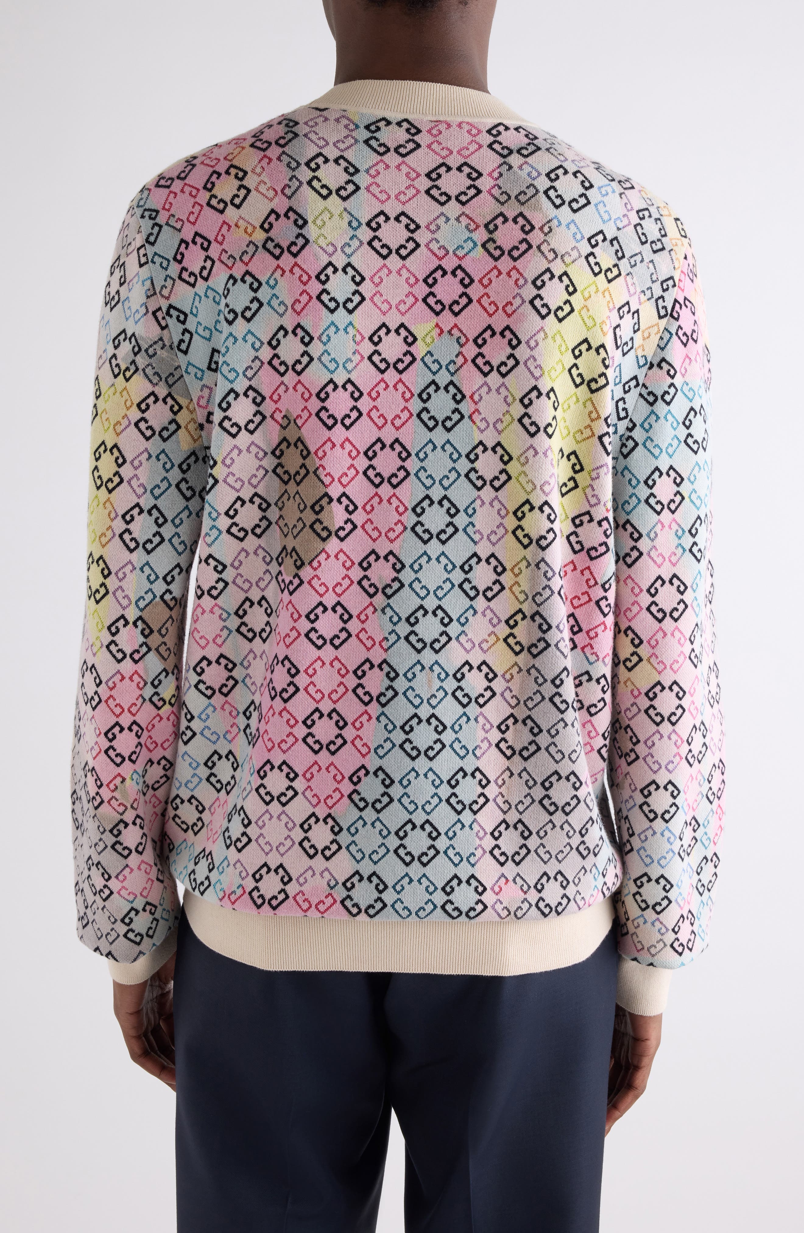 Givenchy Monogram 72 Jacquard Crewneck Sweater in Pink Multicolored at Nordstrom - 2
