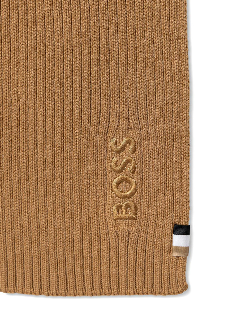 BOSS ribbed knit scarf outlook