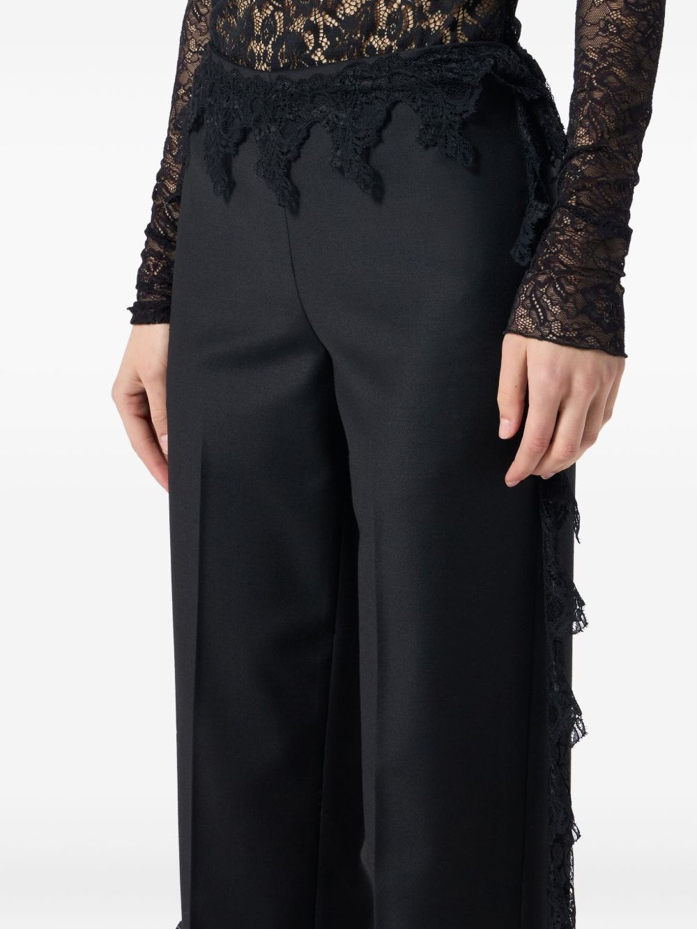 lace-detail trousers - 5