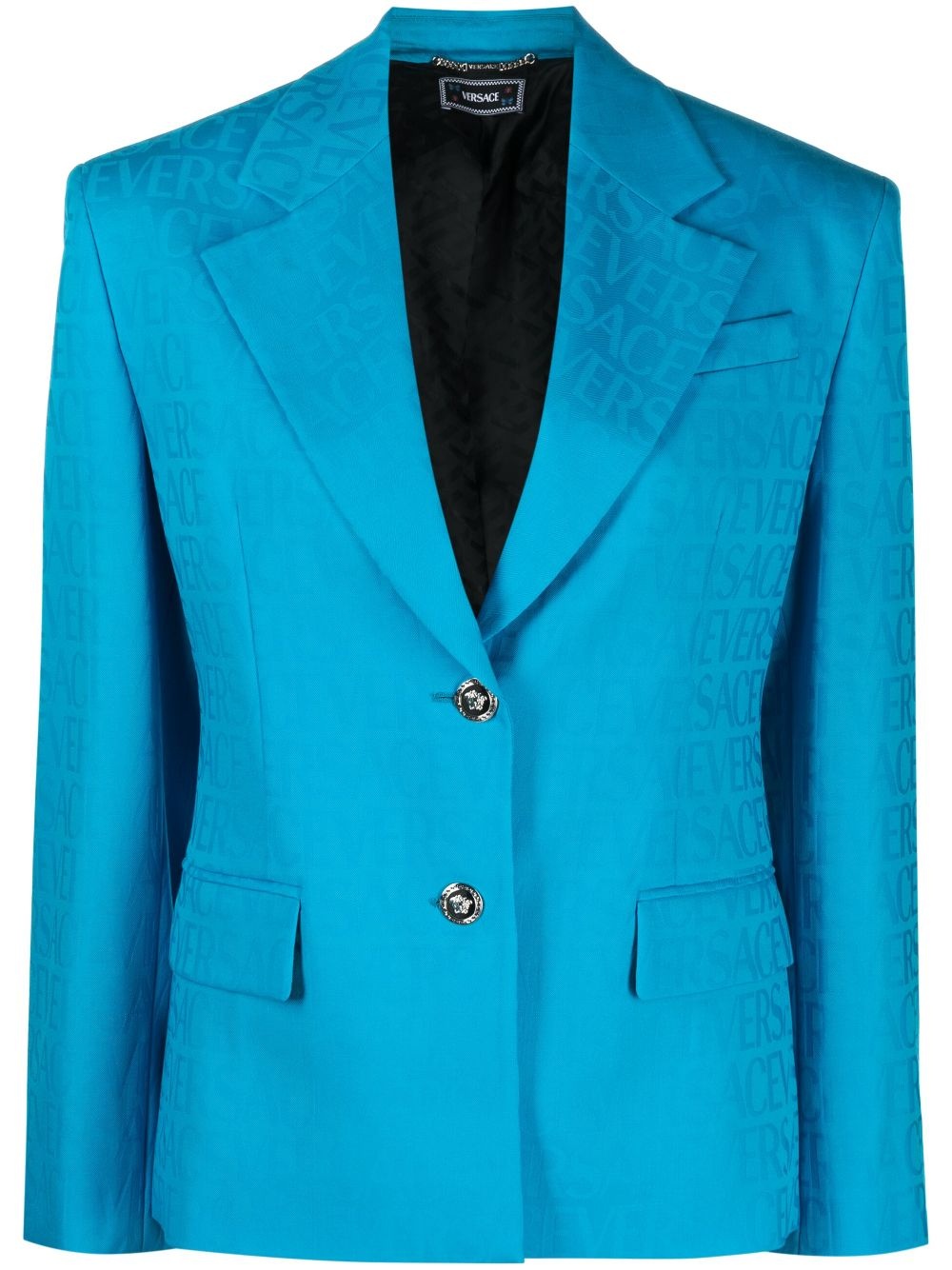 Versace Allover virgin-wool jacquard blazer - 1