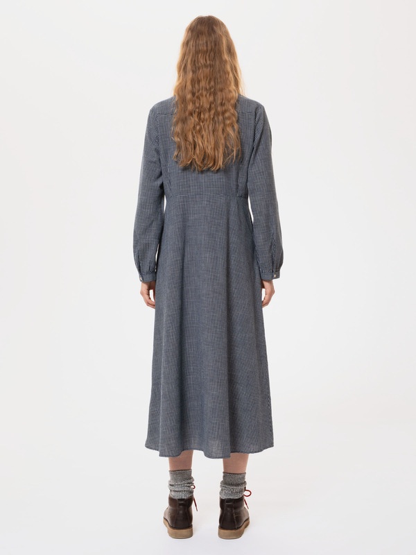 Selma Check Dress Indigo - 5
