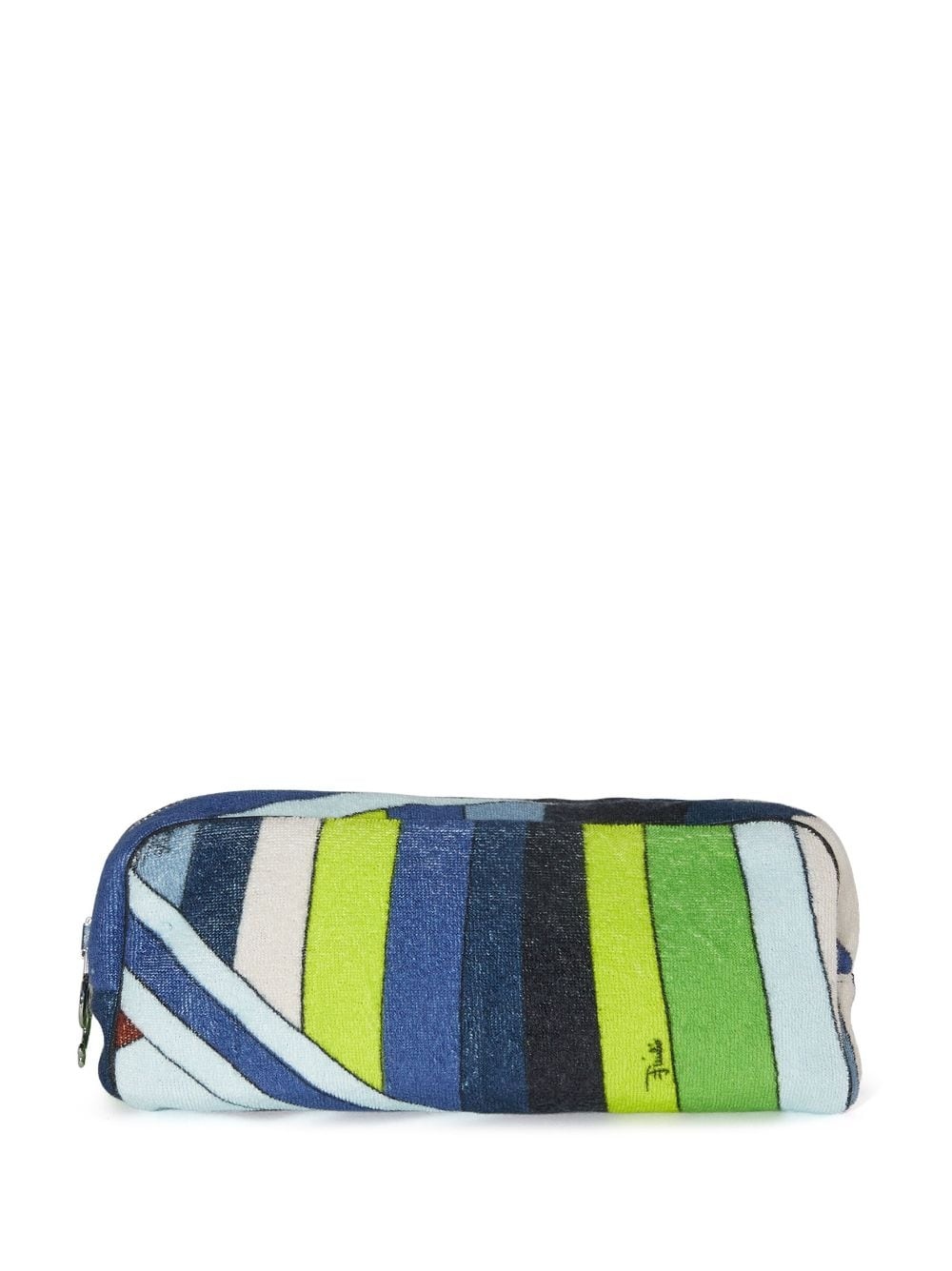 stripe-print textured make up bag - 1