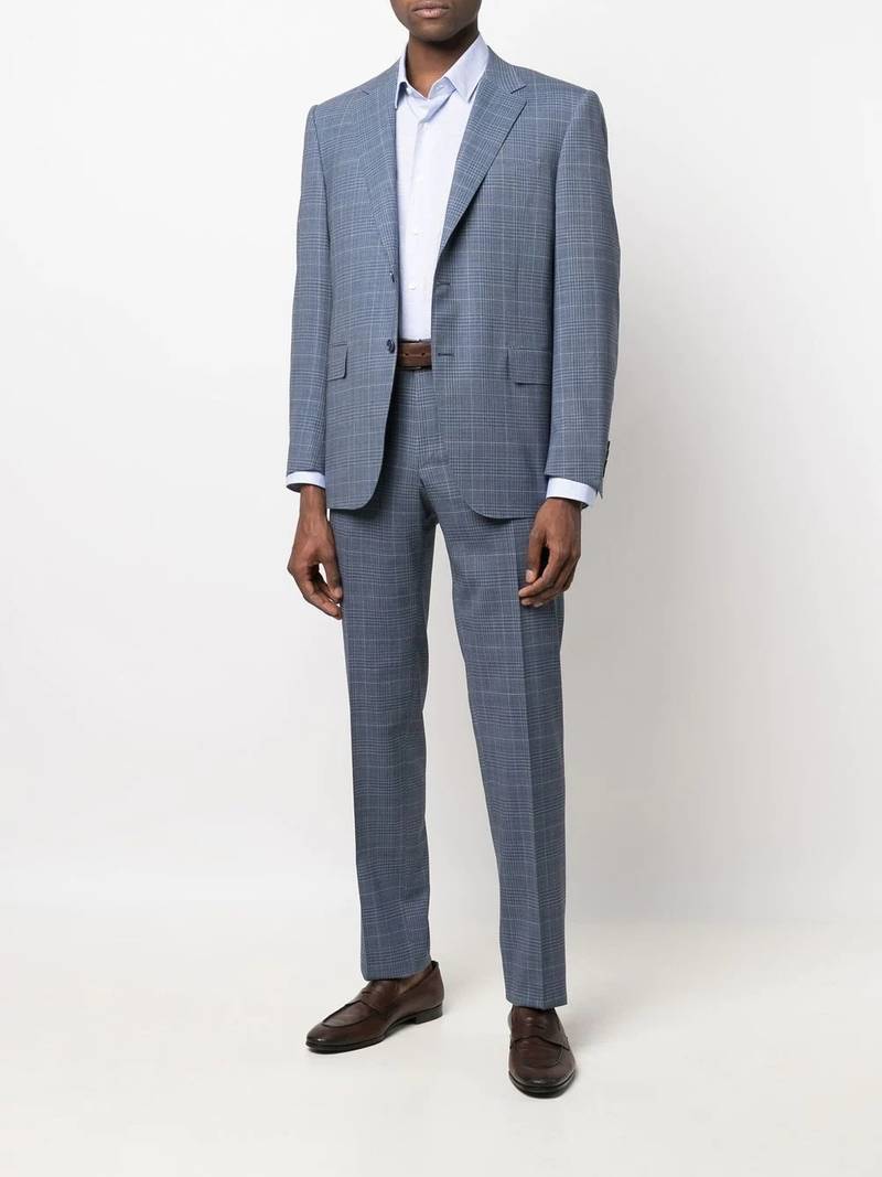 Canali wool plaid blazer outlook