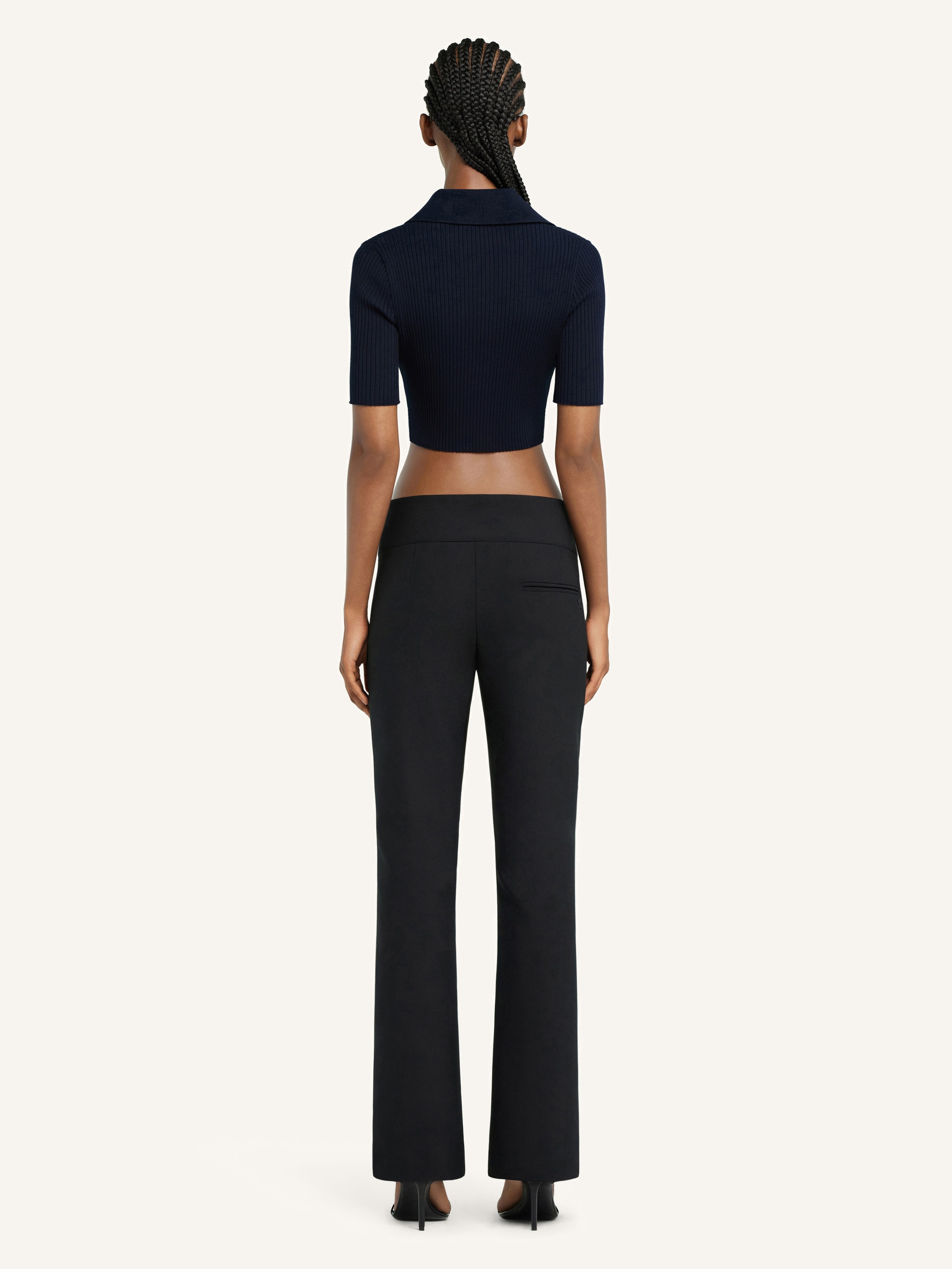 CROPPED KNIT POLO - 4