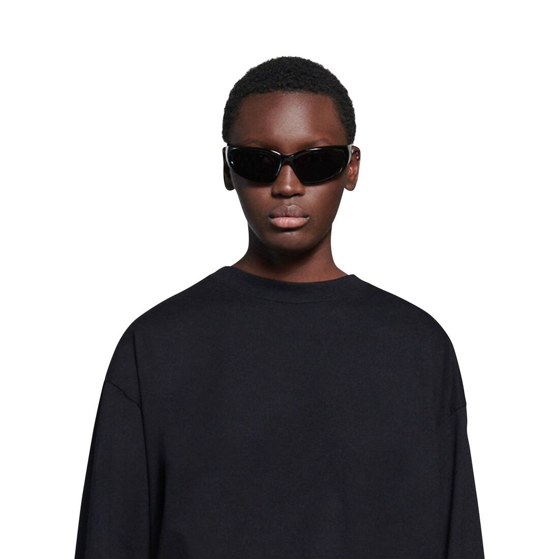 【人気/関税/送料込み】 Balenciaga Swift Oval Sunglasses Blac Swift Oval Sunglasses (Balenciaga) | Fab