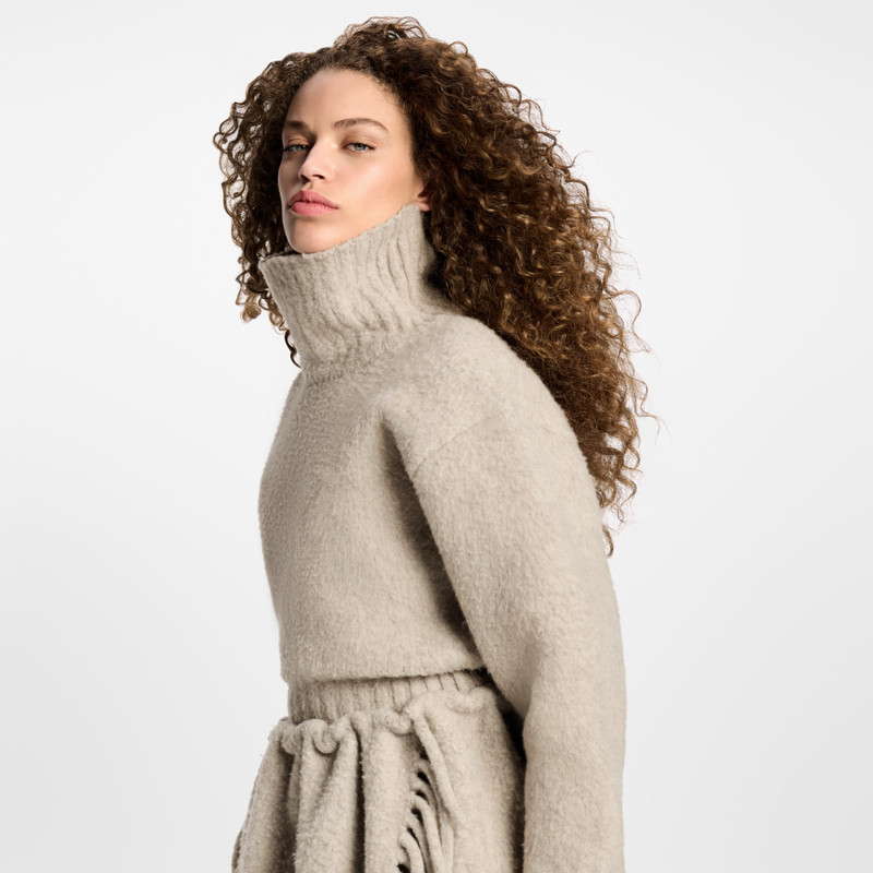 Cropped Brushed Knit Pullover 4