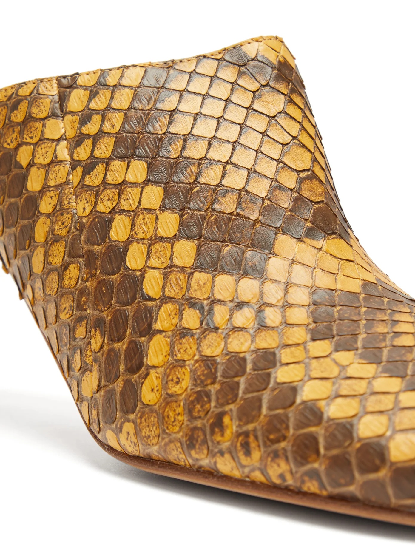 Square-toe python mules - 6