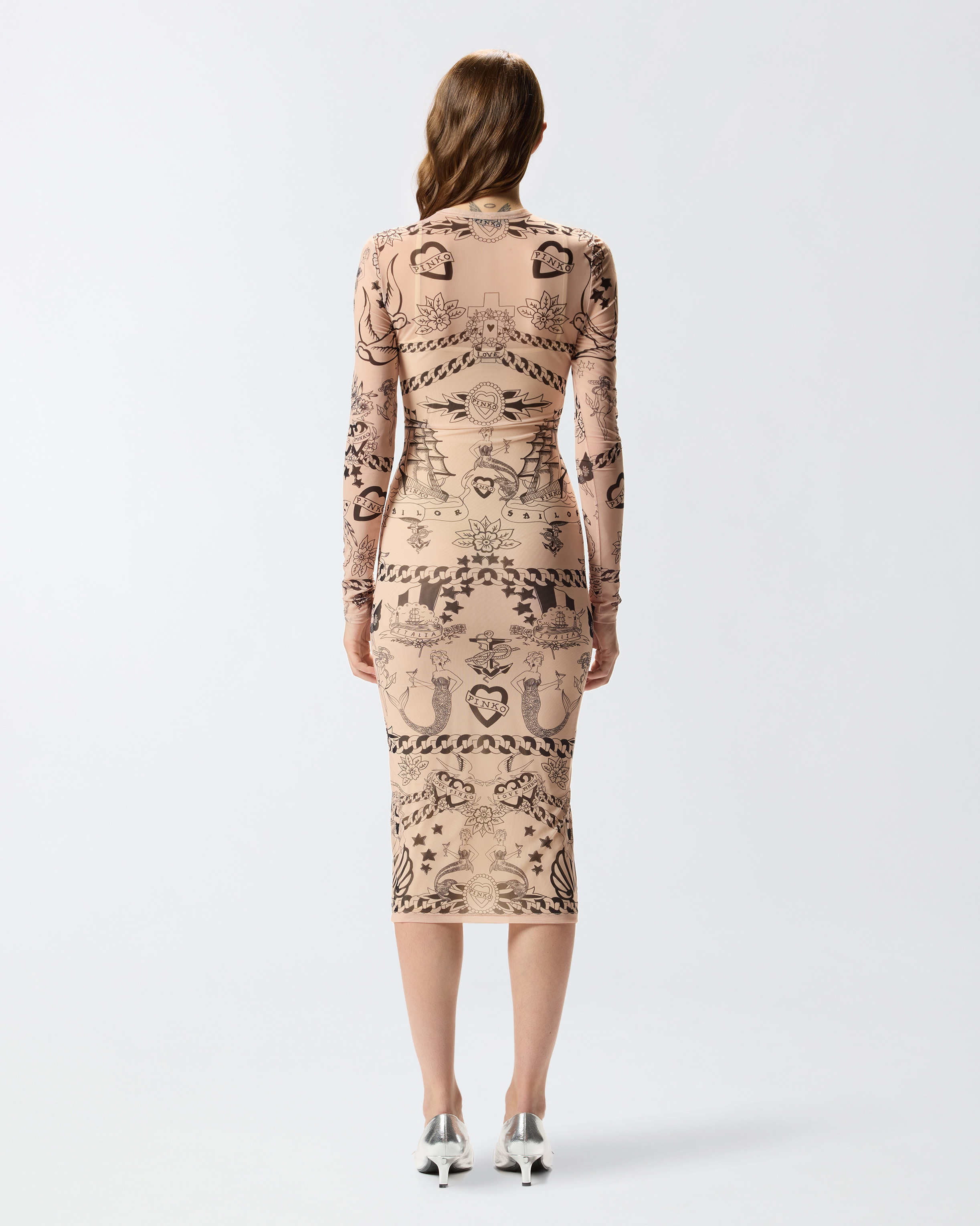 PRINTED TULLE DRESS - 4