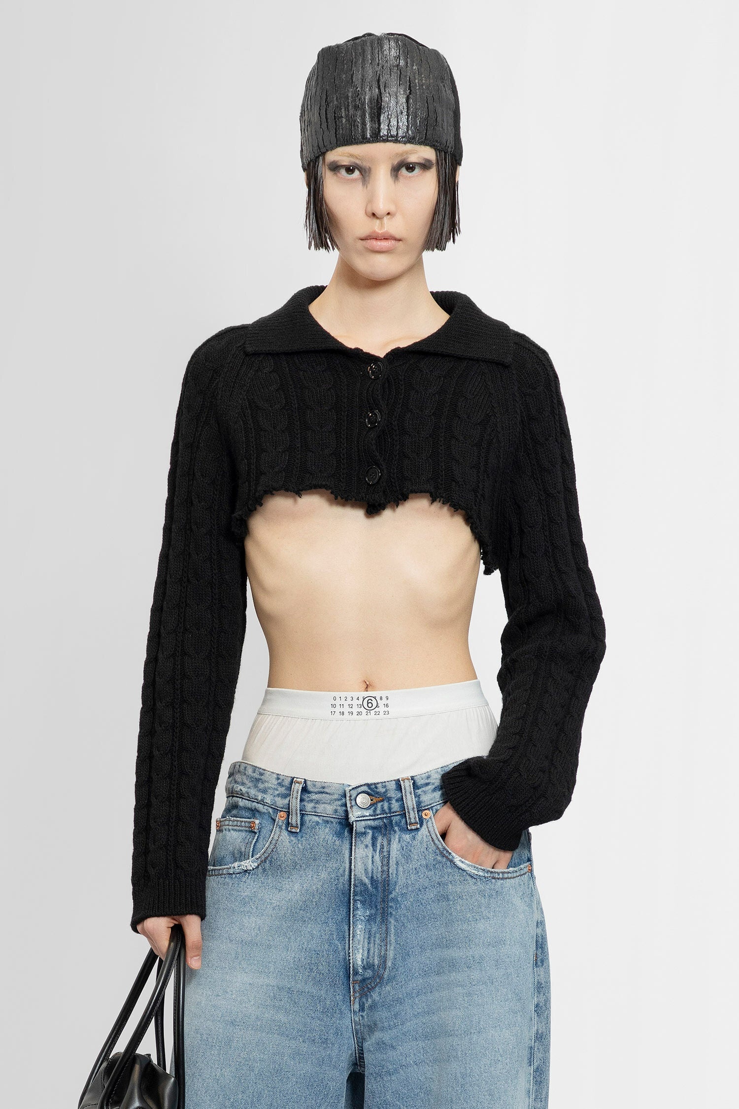 MM6 MAISON MARGIELA WOMAN BLACK KNITWEAR - 1