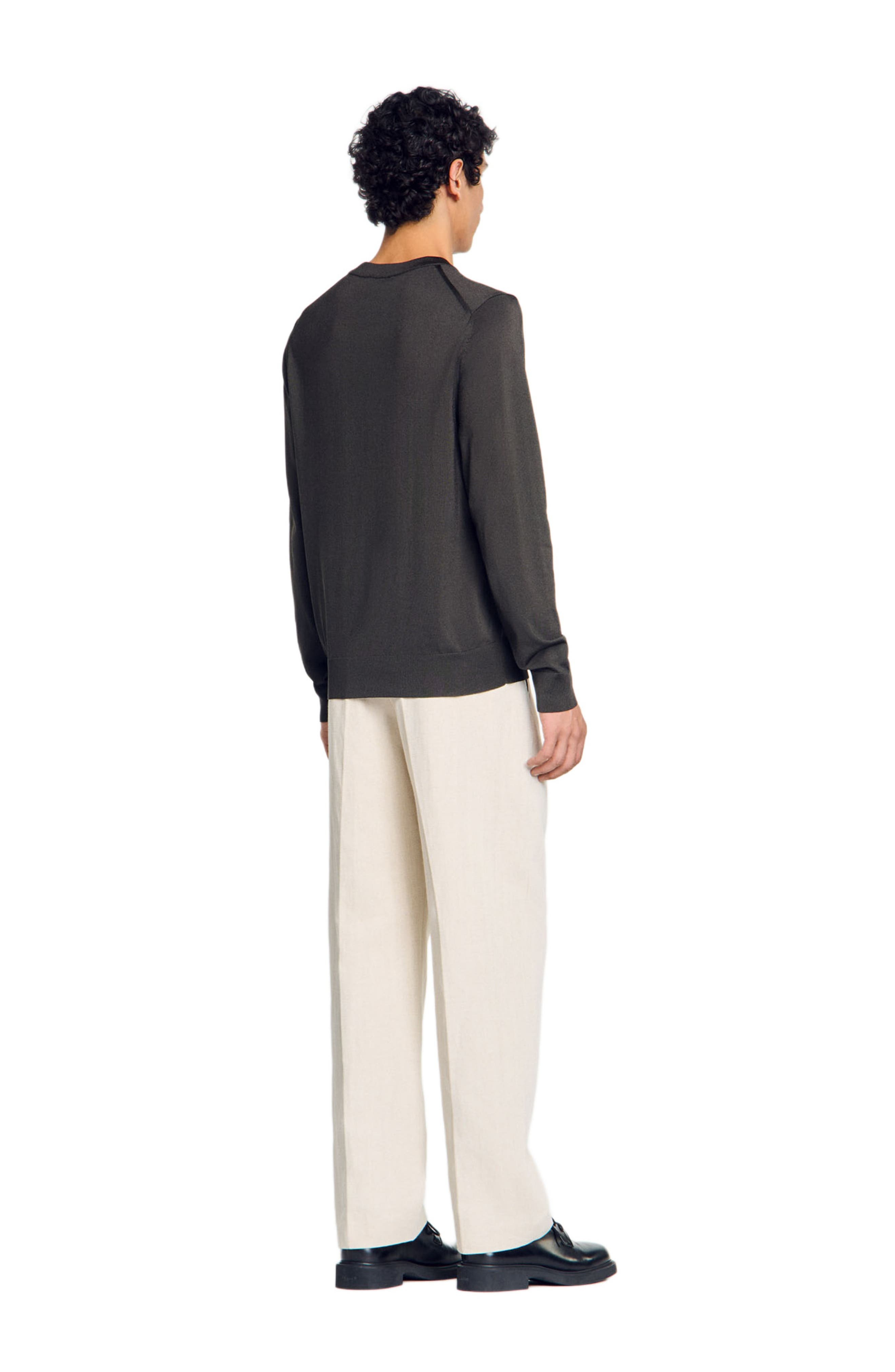 SANDRO Fine knit sweater in Dark Kaki. at Nordstrom - 2