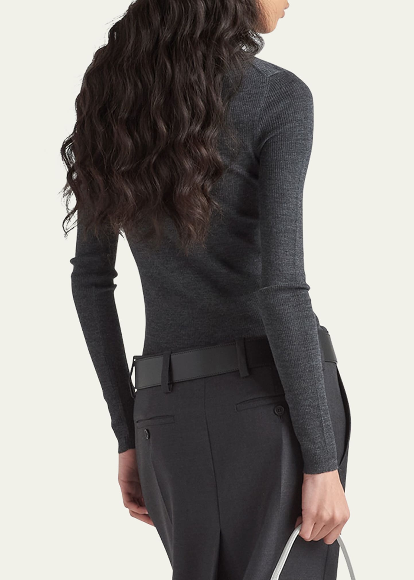 Intarsia Logo Wool Turtleneck Sweater - 3