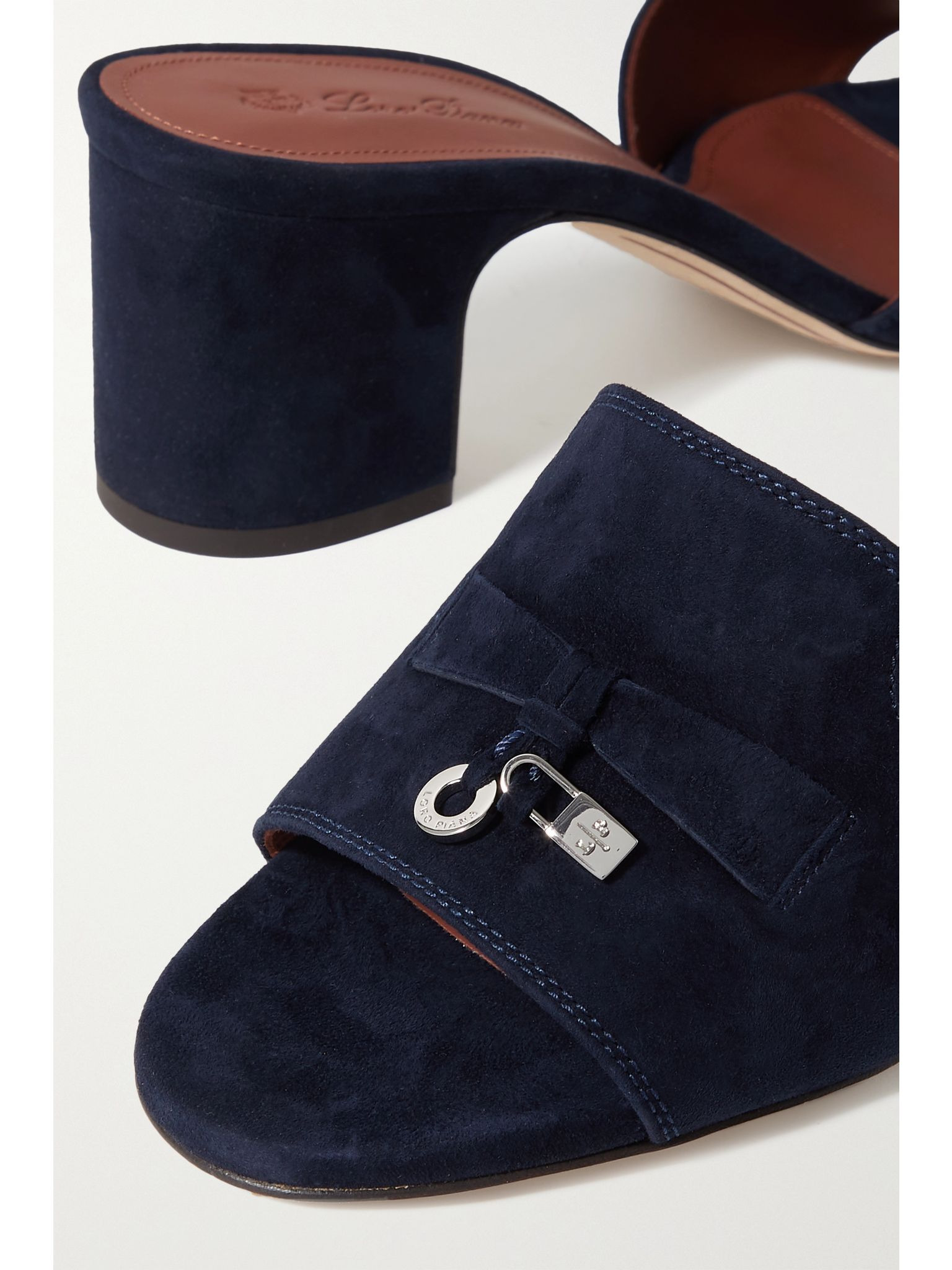 Summer Charms embellished suede mules Navy - 4