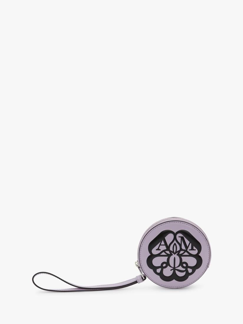 Curve Zip Coin Purse in Lilac/black - 1