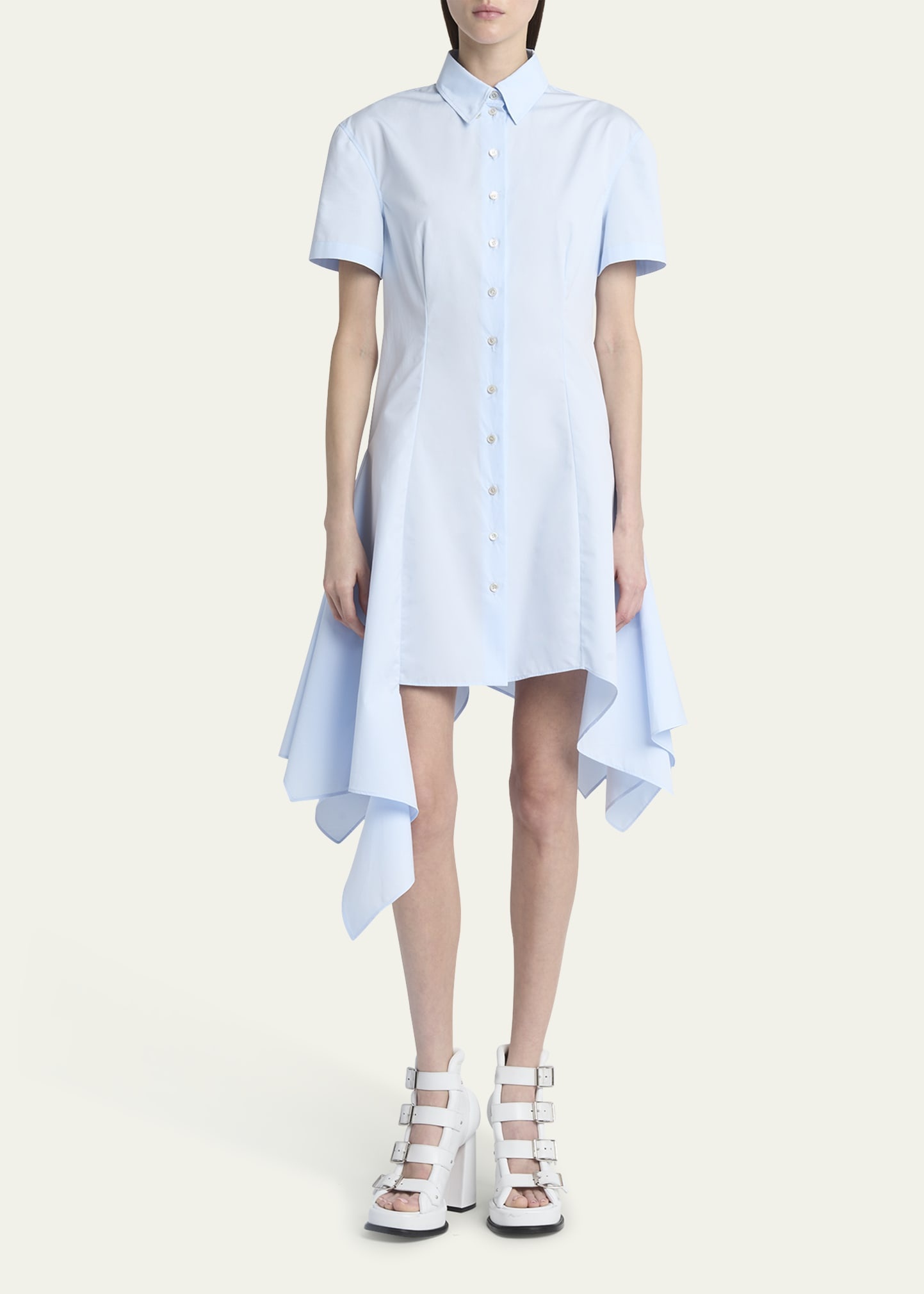 Asymmetric Poplin Shirtdress - 2