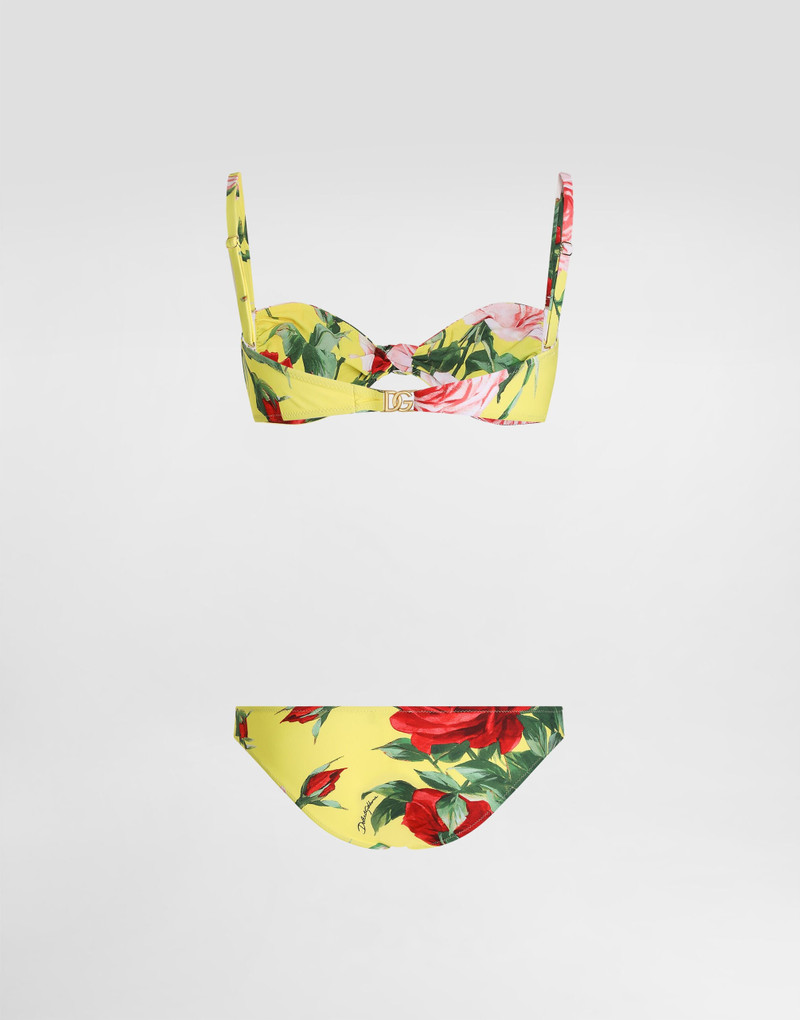 Dolce & Gabbana Bandeau bikini with floral bouquet print outlook