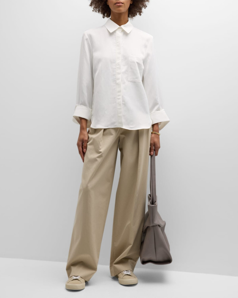 TWP Cotton Button-Front Boyfriend Shirt outlook