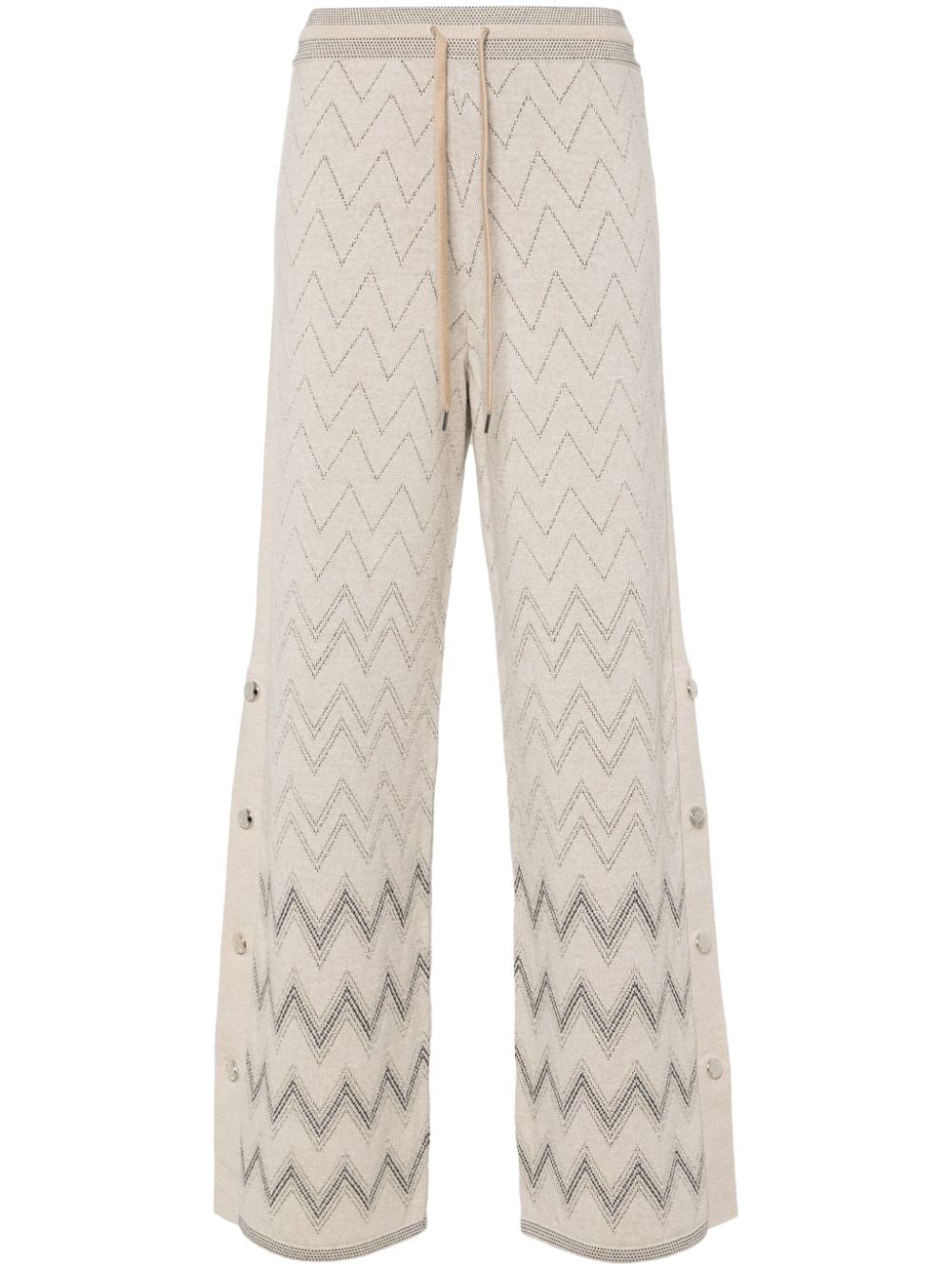 straight-leg knitted trousers - 1