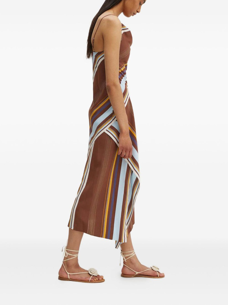 Lauren cowl-neck striped dress 3