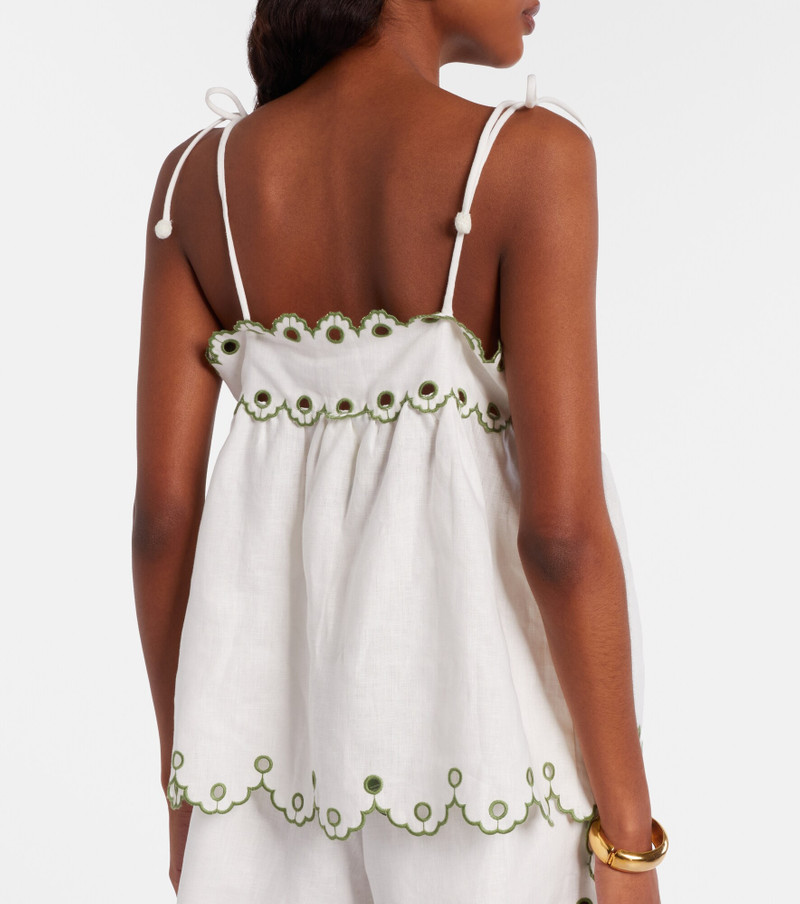 Broderie anglaise cutout linen top 5