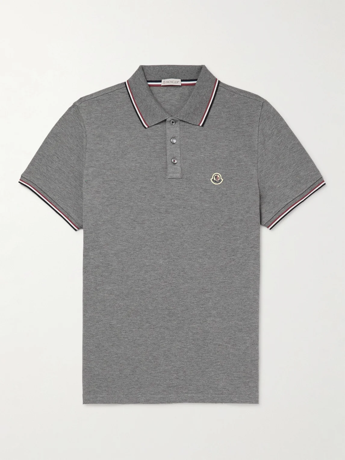 Logo-Appliquéd Striped Cotton-Piqué Polo Shirt - 1
