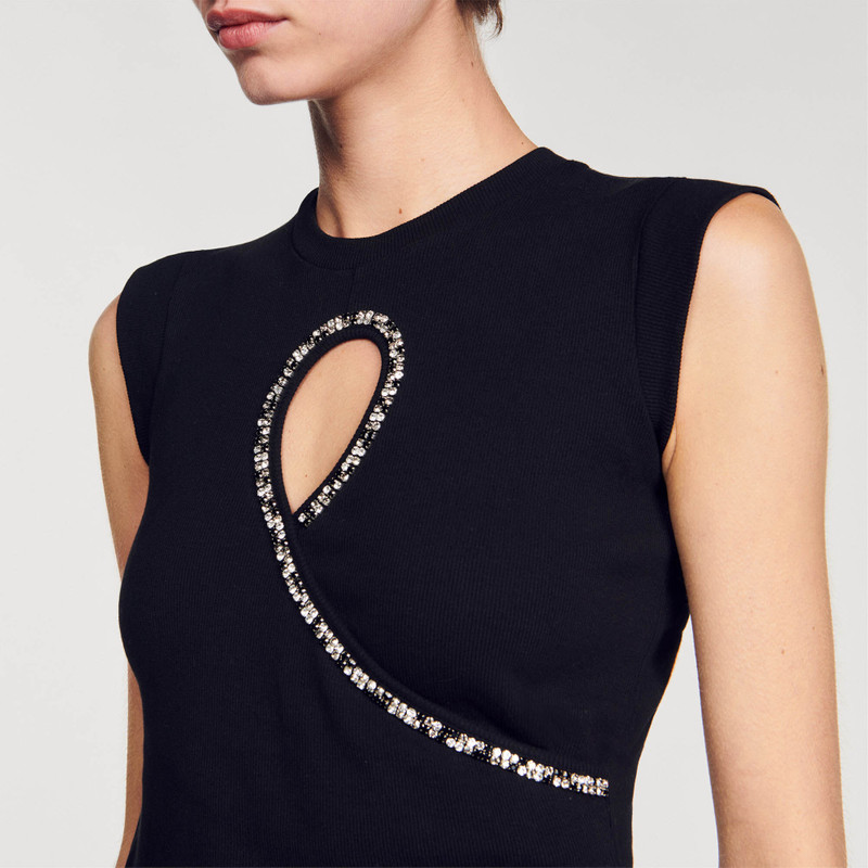 SHORT VEST WITH RHINESTONE TEARDROP 4