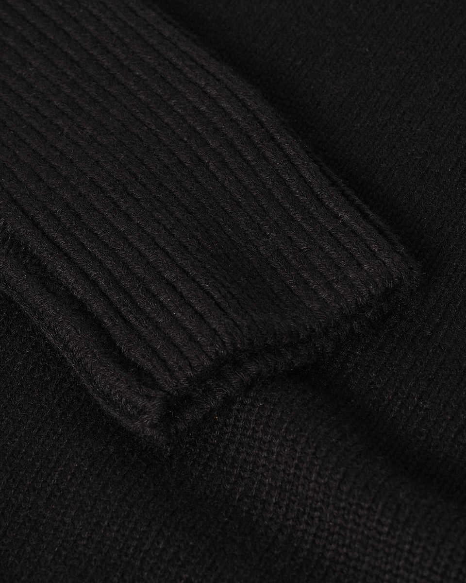 Ribbed Black Cashmere Jumper - 6