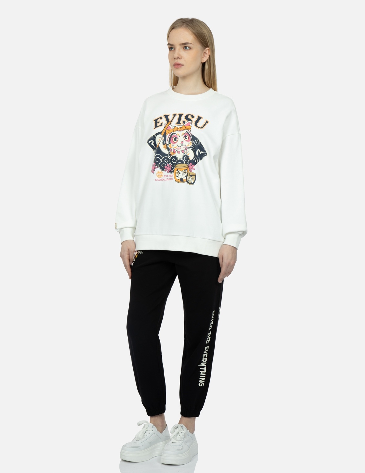 FORTUNE CAT DRUMMING PRINT SWEATSHIRT - 3