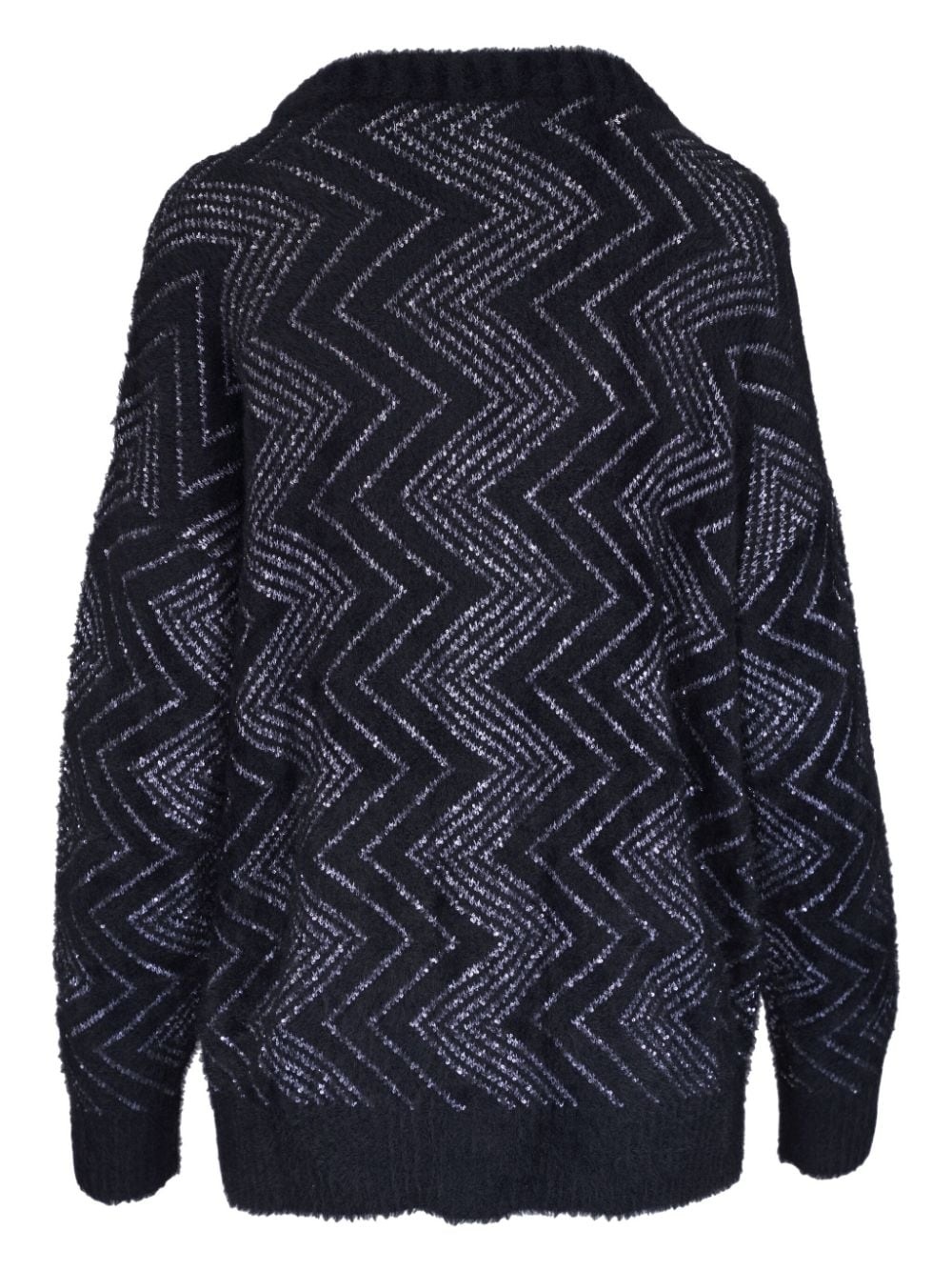 zigzag-woven buttoned cardigan - 2