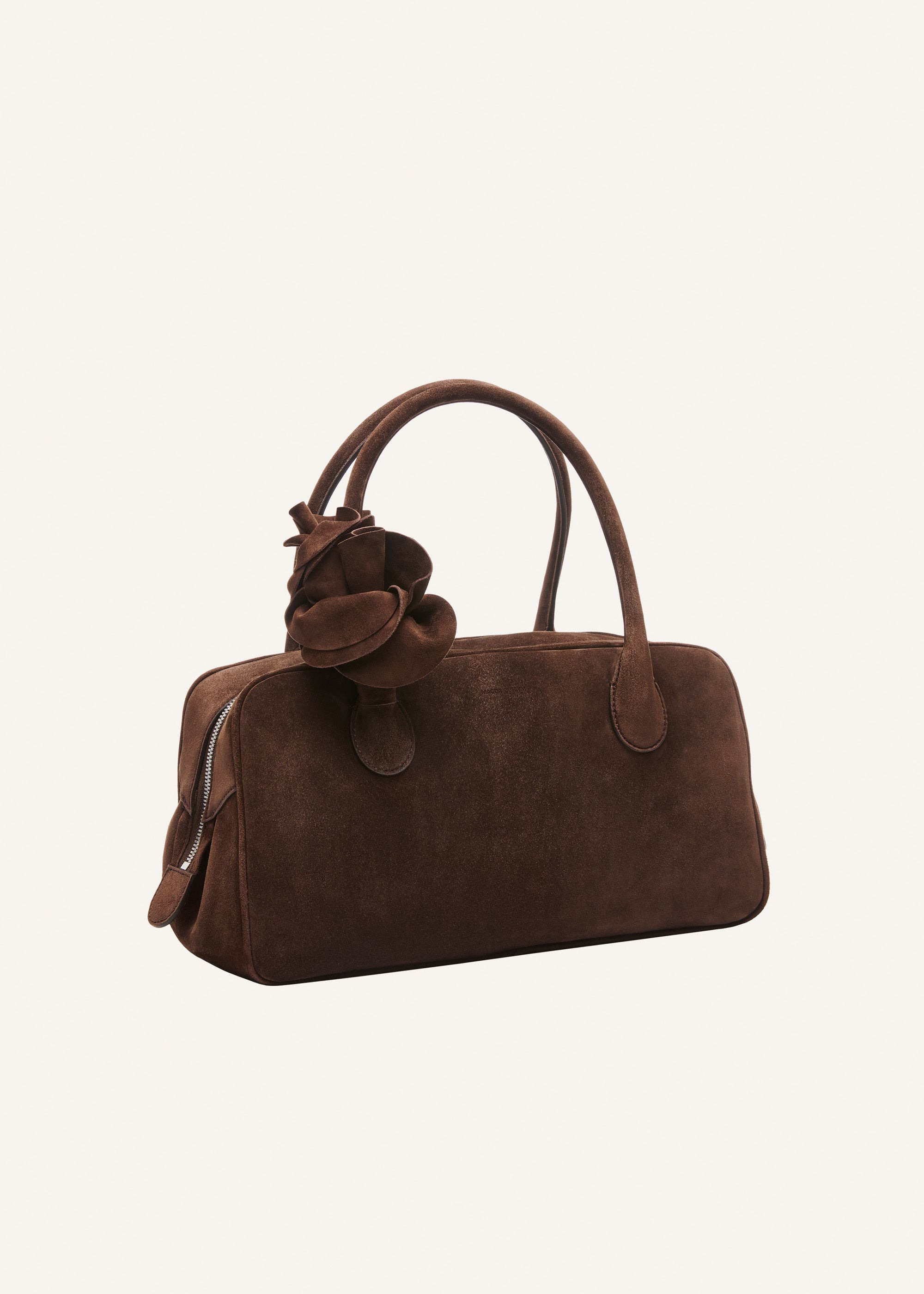 Brigitte bag in brown suede and silver - 2