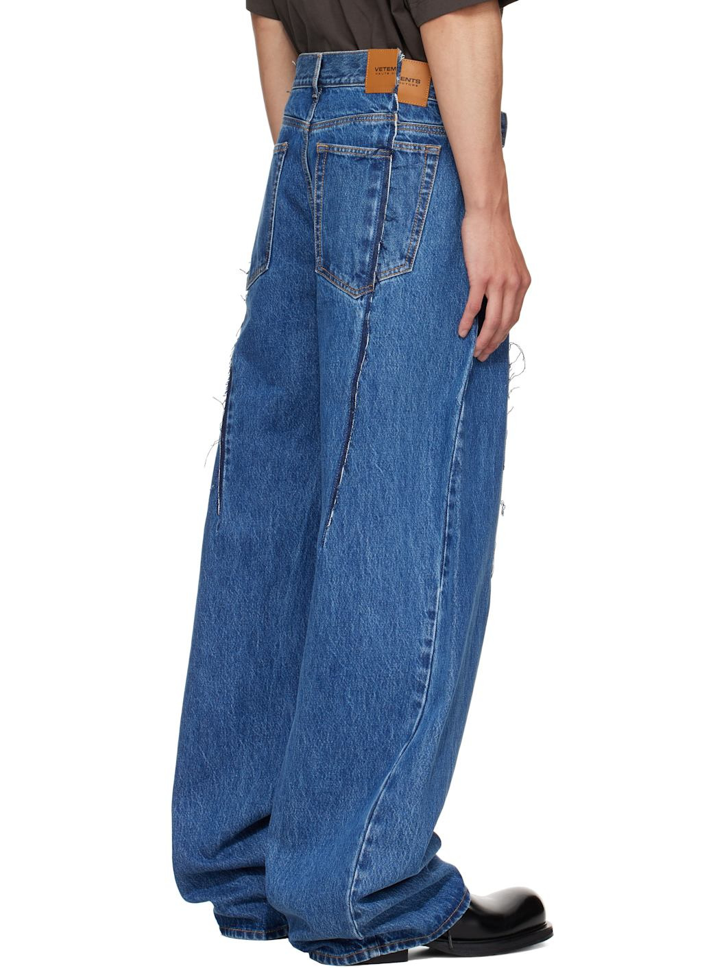 Blue Cut Reconstructed Jeans - 3