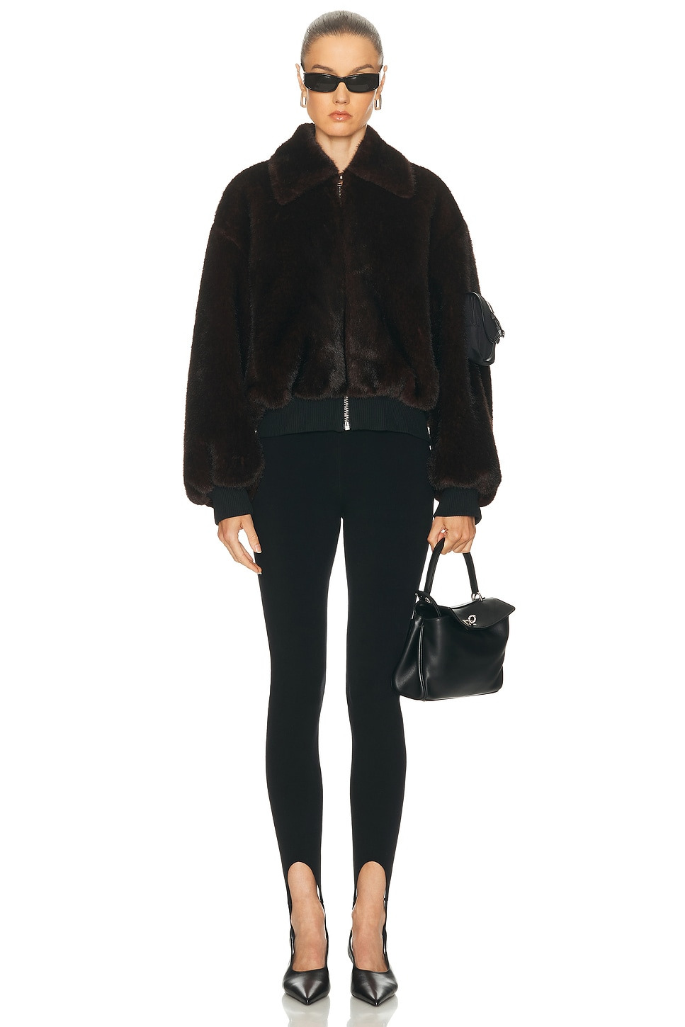 Faux Fur Bomber Jacket - 5