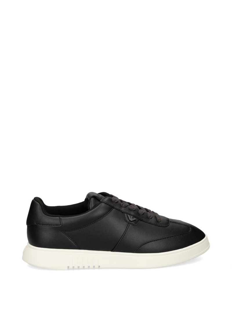 logo-plaque leather sneakers 1