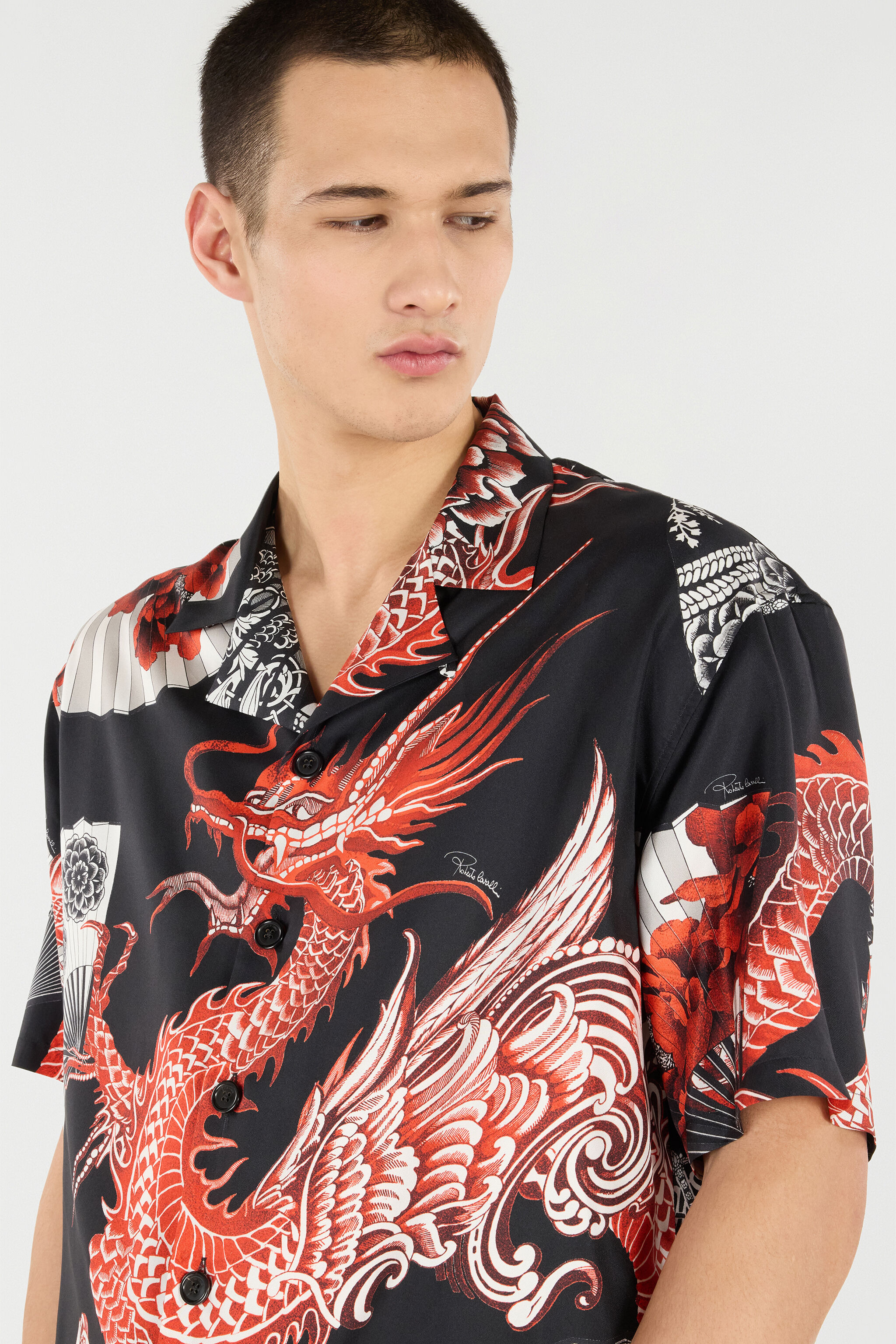 Printed Silk Bowling Shirt - 6