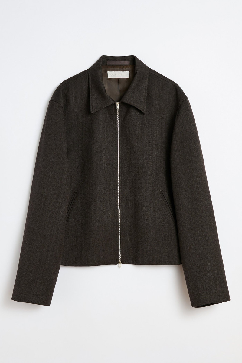 Mini Jacket Havana Brown Chain Wool 1