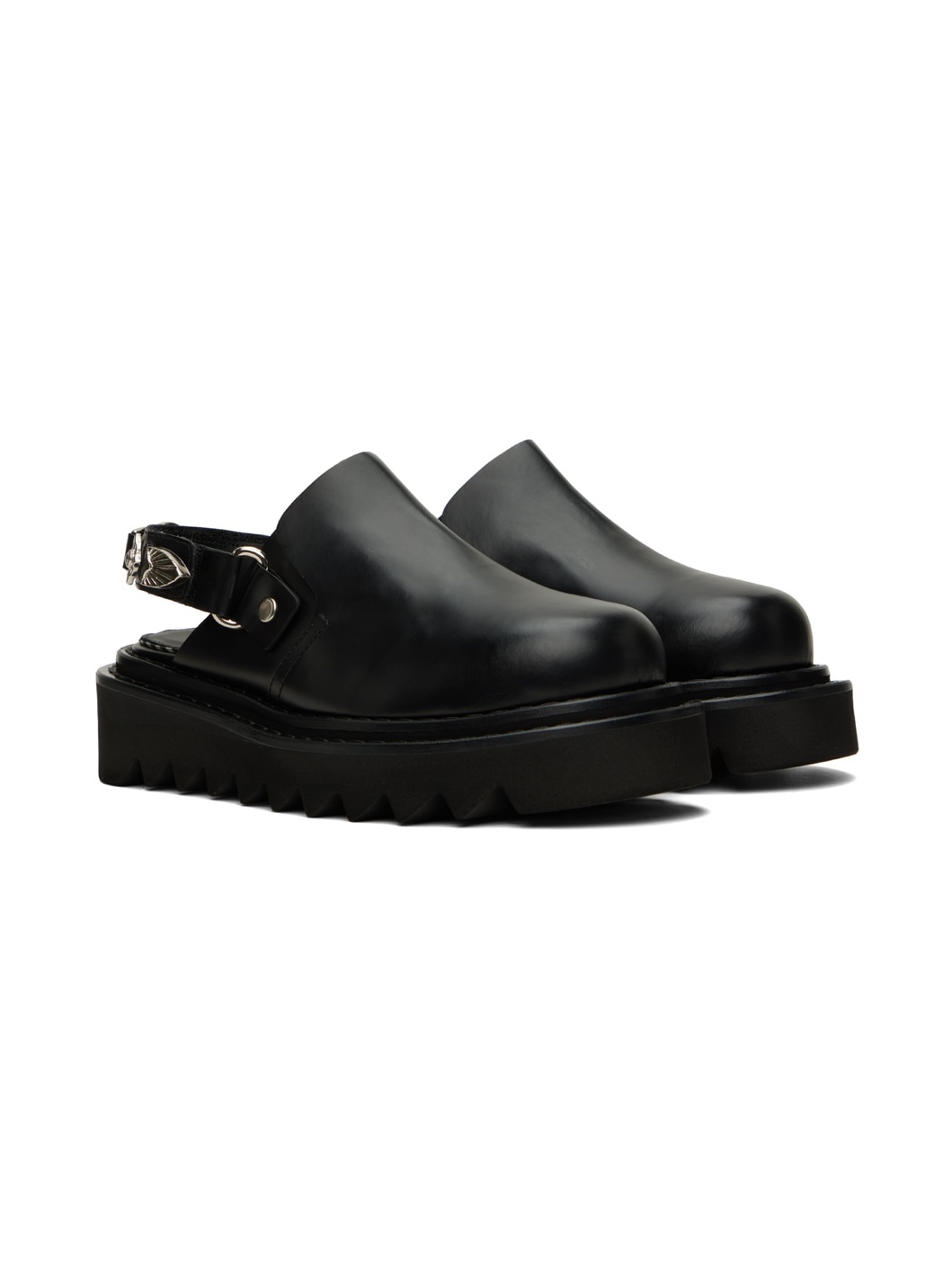 Black Embellished  Loafers - 4