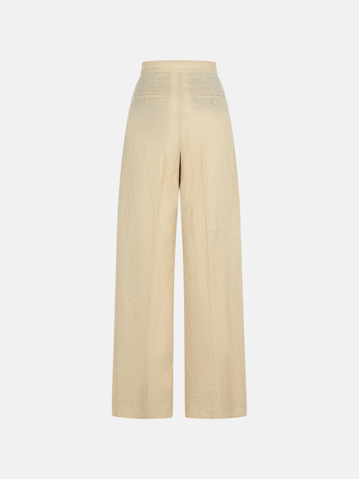 'ACINOSO' BEIGE FINE WOOL PANTS - 3