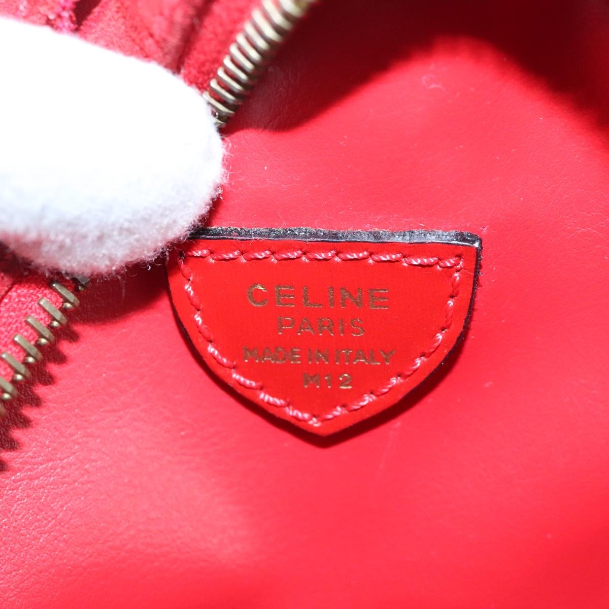 CELINE Hand Bag Suede Red Gold - 16