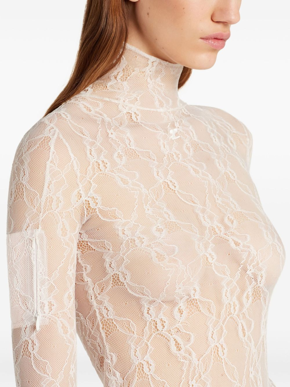 lace turtleneck top - 6
