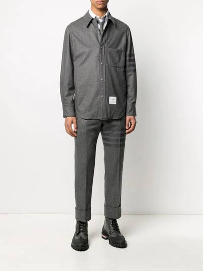 Thom Browne flannel tonal 4-Bar shirt jacket outlook