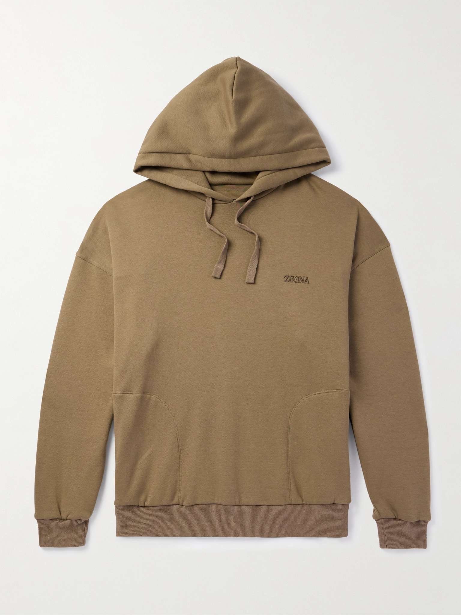 Logo-Embroidered Cotton-Blend Jersey Hoodie - 1