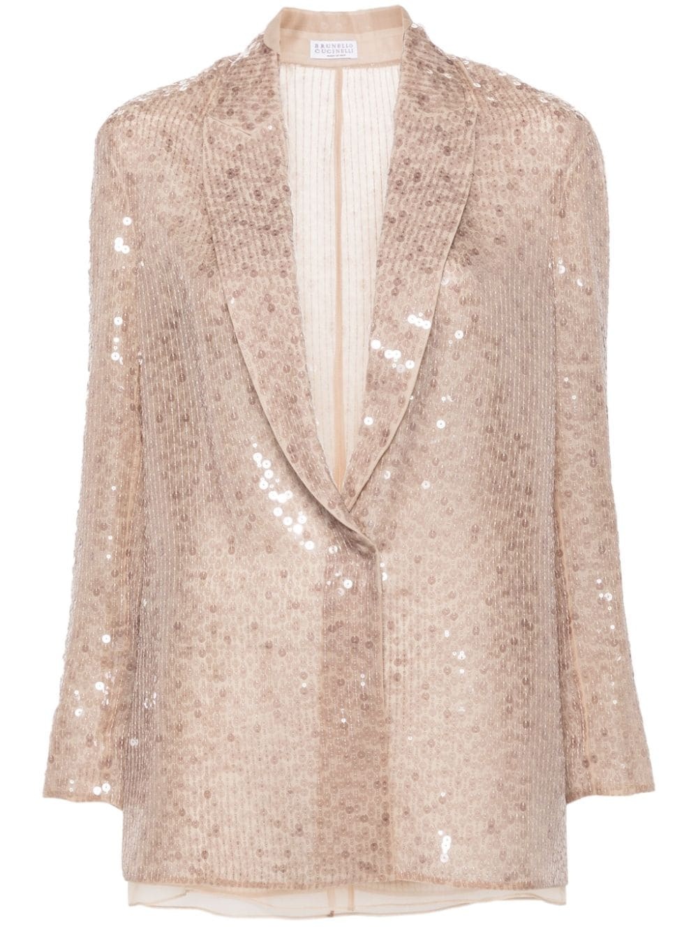 single-breasted sequin blazer - 1