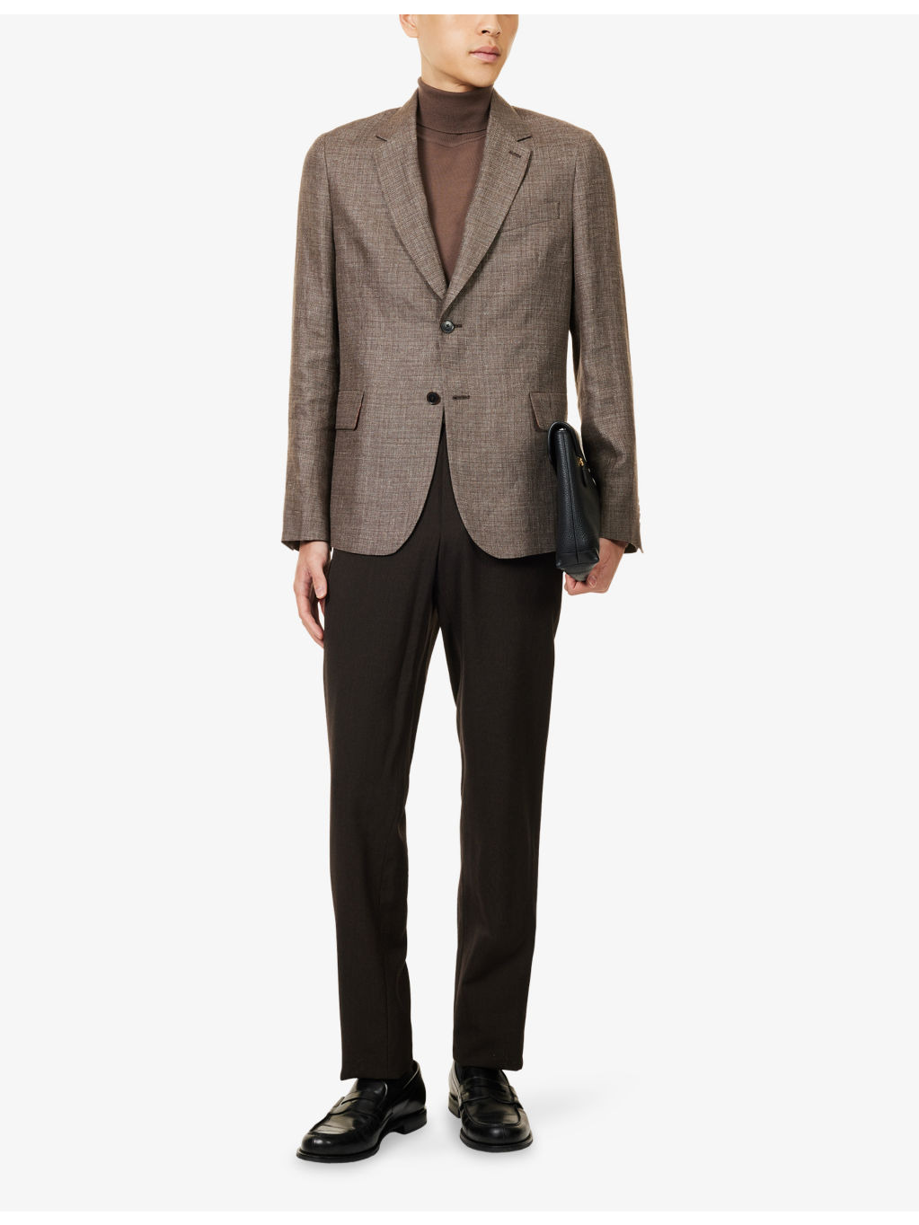 Notch-Lapels Regular-Fit Linen And Wool Blazer - 2