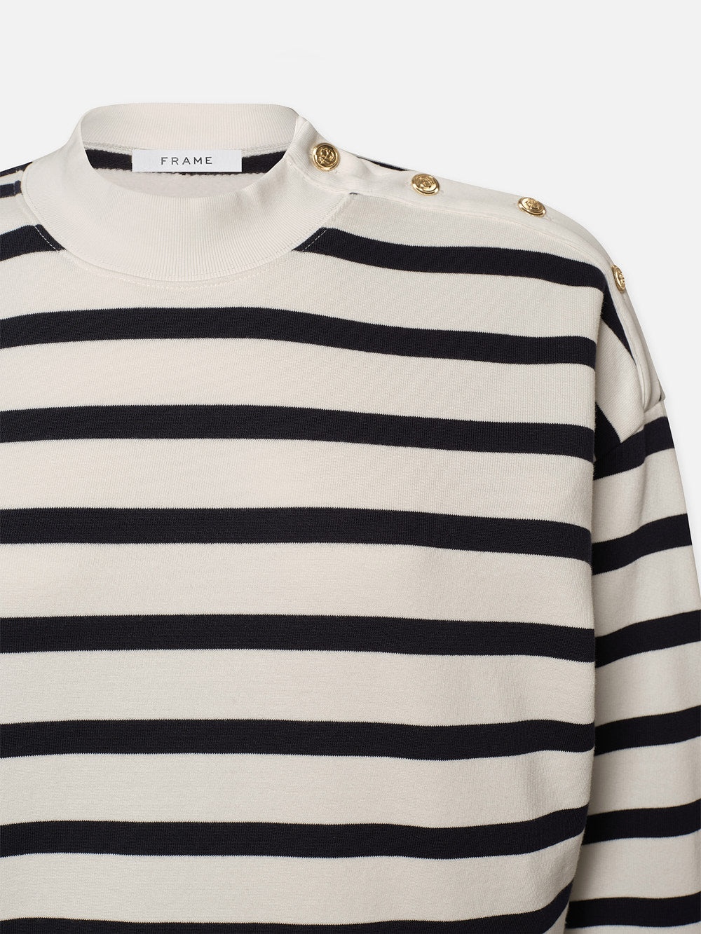 Button Detail Sweatshirt in Navy Multi - 3