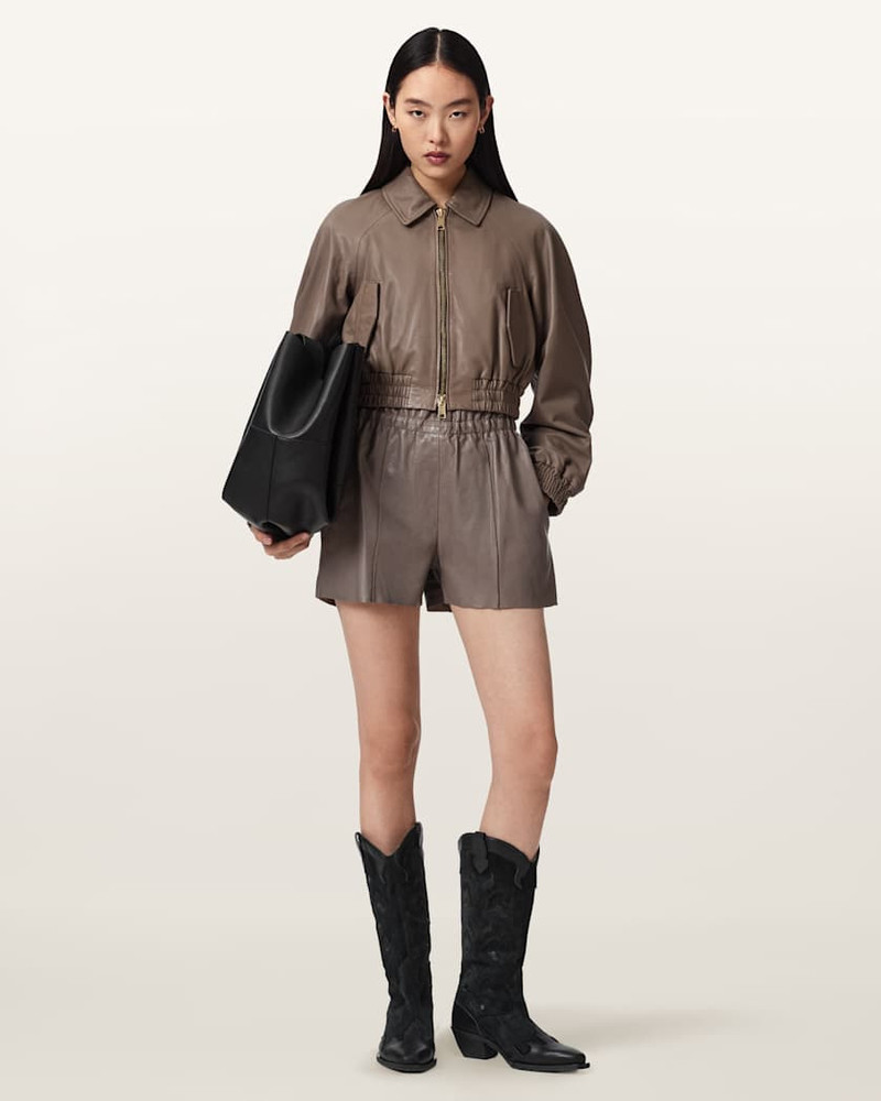 ALLSAINTS FRAN HIGH RISE LEATHER SHORTS outlook