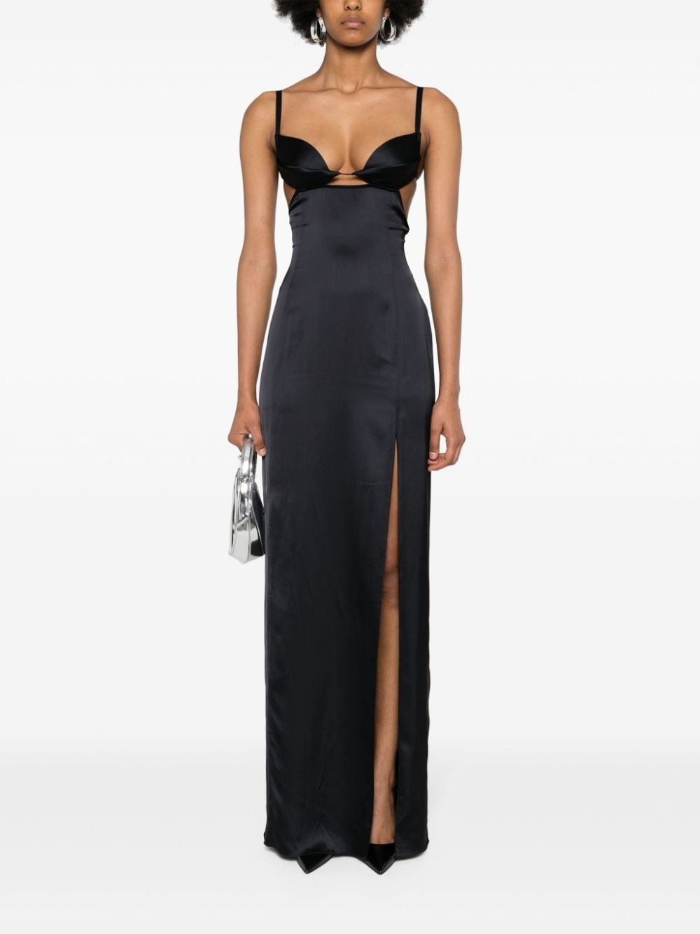 cut-out detail satin dress - 2
